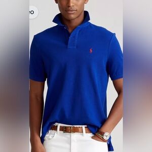 Ralph Lauren Men's Polo Shirt in Blue with Red Logo